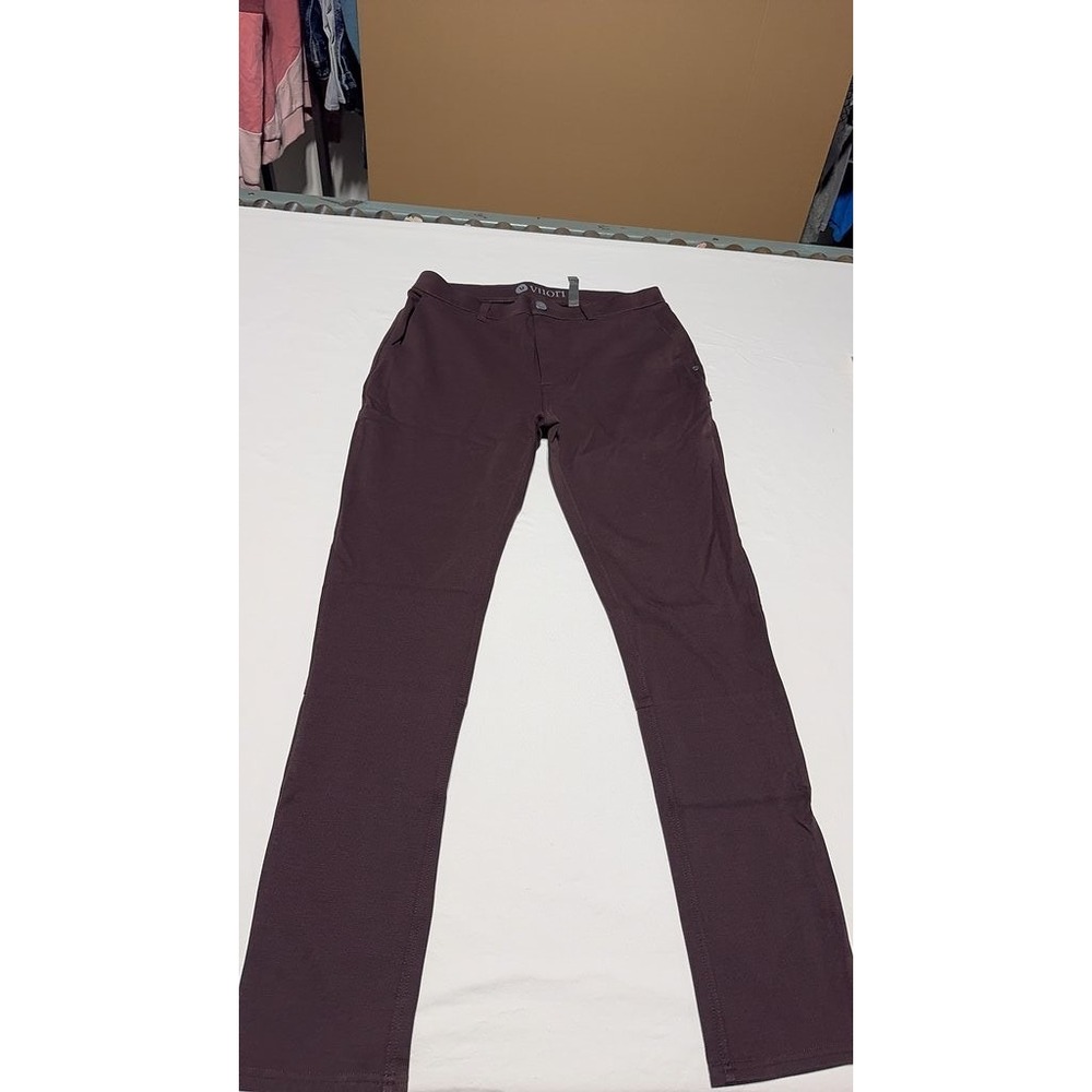 Vuori Mens Performance Pants Dark Brown Modern Active Casual Size 32x30
